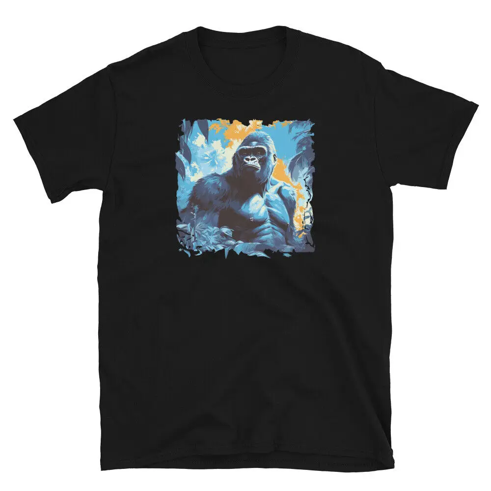 Gorilla Silverback T-shirt Jungle King Graphic Tee Silver Back