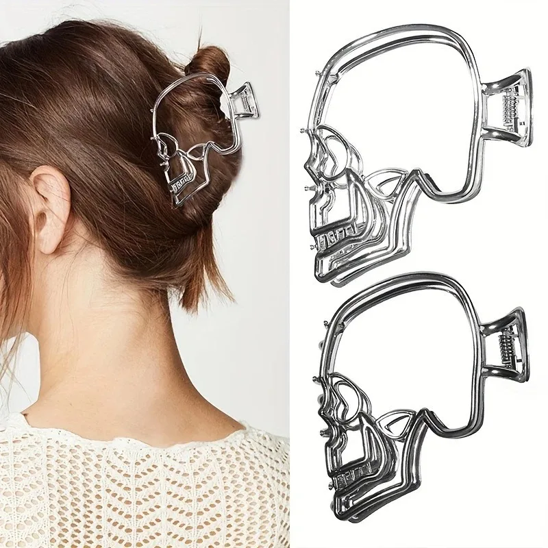 

1PCS Hollow Skeleton Hair Claw Women Adorable Ruby Design Trendy Edgy Accessory Stylish Girls Headwear Daily Casual Hairstyles