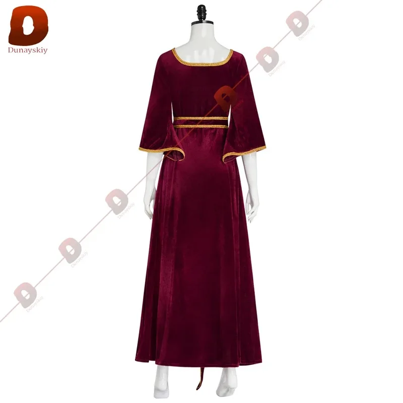 Disfraz de Cosplay de madre Gothel (XS-3XL), vestido rojo vino, vestidos de mujer, falda Lolita para Anime, traje de fiesta de Carnaval y Halloween