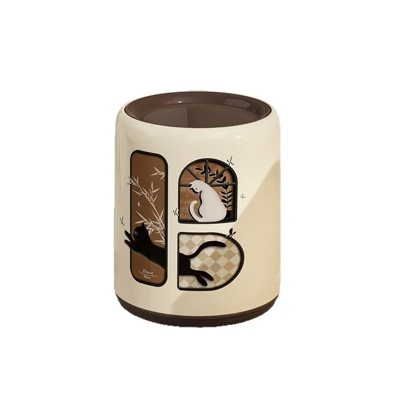Vintage Style Desktop Waste Bin Creative Countertop Storage Bucket Cute Home Office Decor Small Trash Can