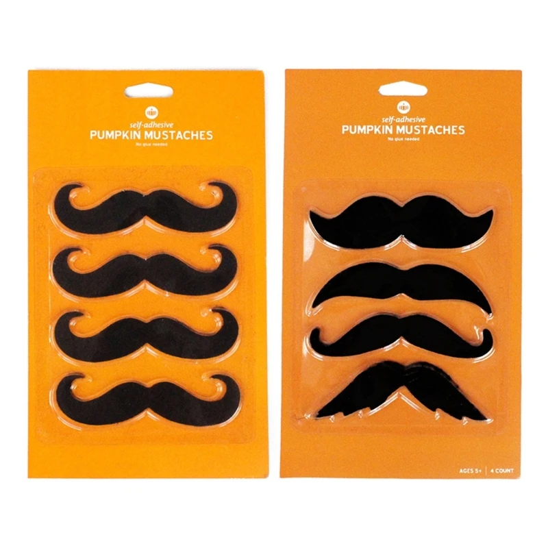 

4Pcs Fake Moustaches on Moustaches Halloween Beards for Stage Performances Halloween Party Masquerade Photo Props