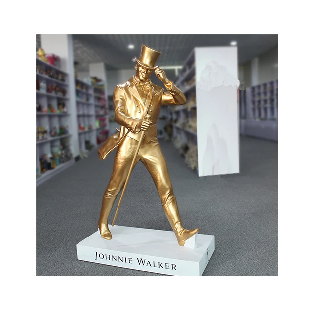 Hot Sale Johnnie Walking Man Handicraft Figure Statue Life Size Resin Statues Factory Price Resin Johnnie Walking Man Statue