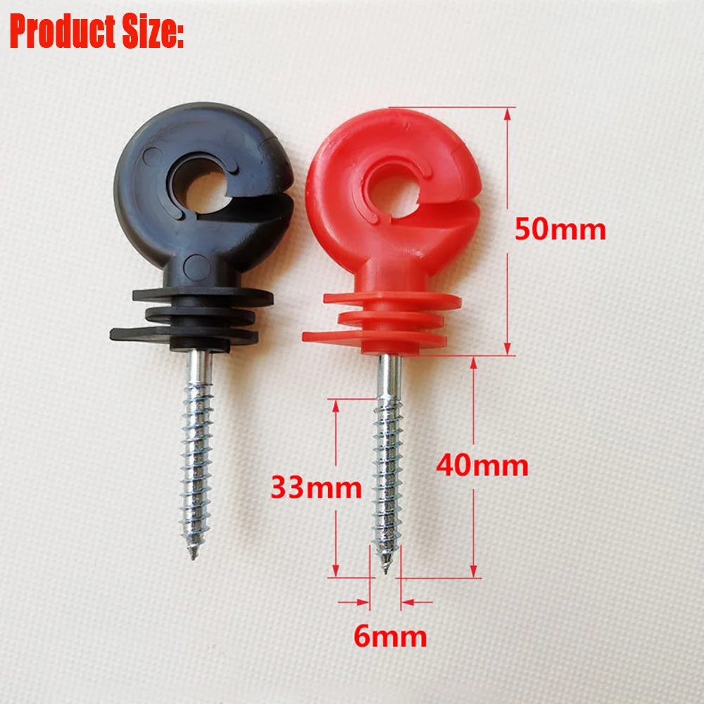 100 Pcs Electric Fence Insulator Screw-in Valla Aislante Ring Post Wood Poste Isolant Pasture Garden Supplies Accessories Tools