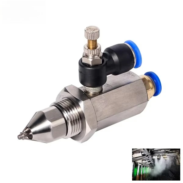 SS304 Ultrasonic Dry Fog Air Atomizing Nozzle, Super Fine Mist Sprayer for Workshop Dust Removal Humidification Disinfection