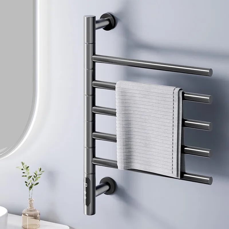 Carbon Fiber Electric Towel Warmer Bathroom Heated Towel Rack Smart Drying Rail for Home