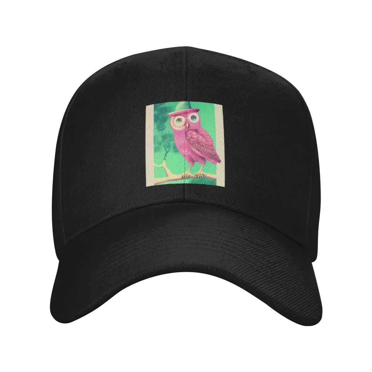 

Pink owl with a hat Baseball Cap custom Hat designer cap Hat Luxury Brand Boy Child Women's