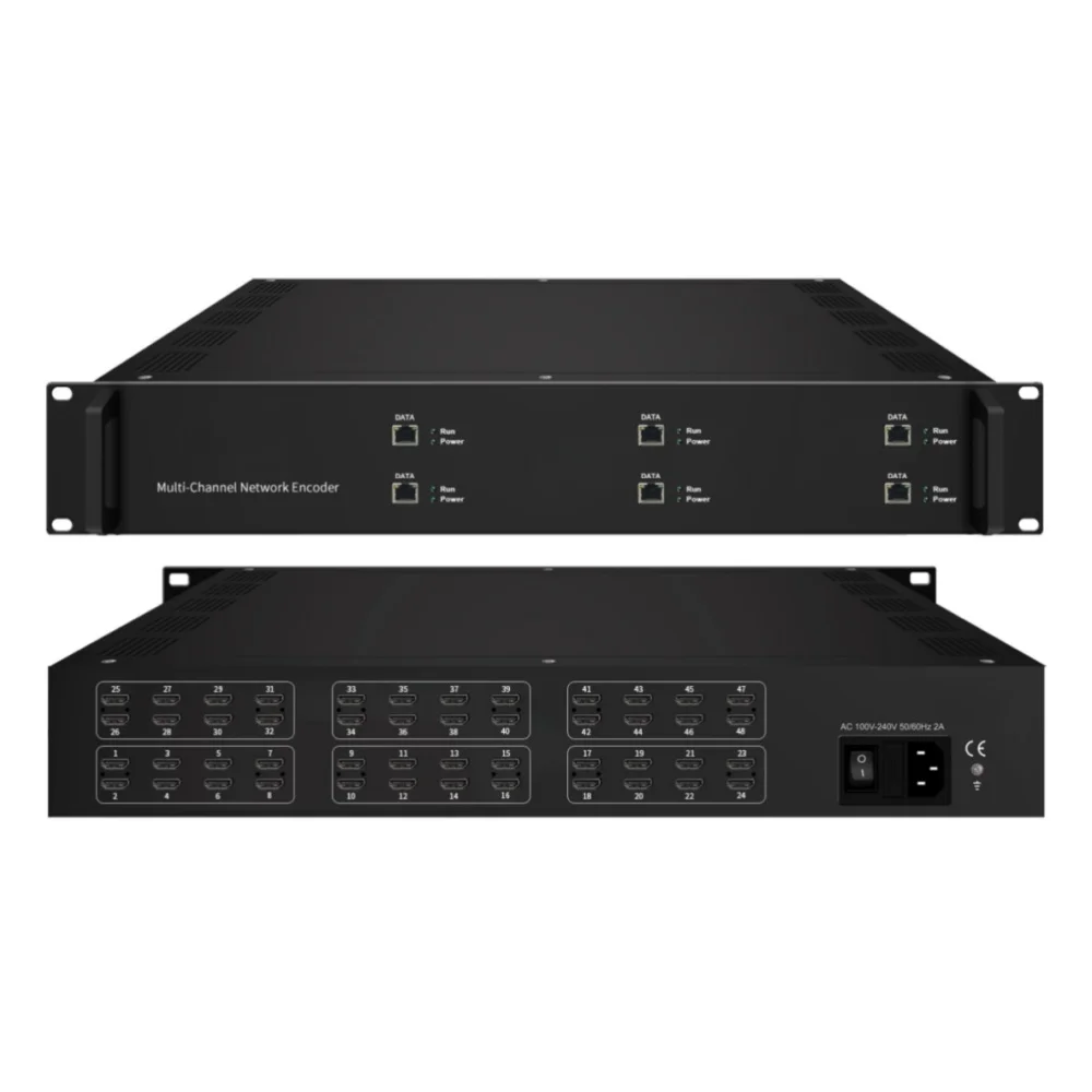 16/24/32/48 HD MI Input HEVC/H.265 HD Encoder IP out con UDP, SRT, RTSP, RTMP, HTTP e HLS