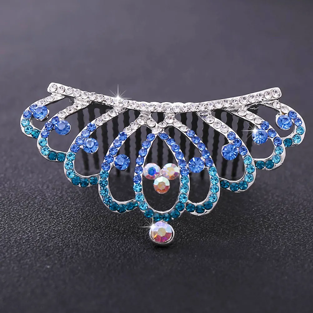 

3pcs Kids Crown Comb Multi-Color Glittering Accessory Lightweight Elegant Headdress For Party Birthday Prom Pageant