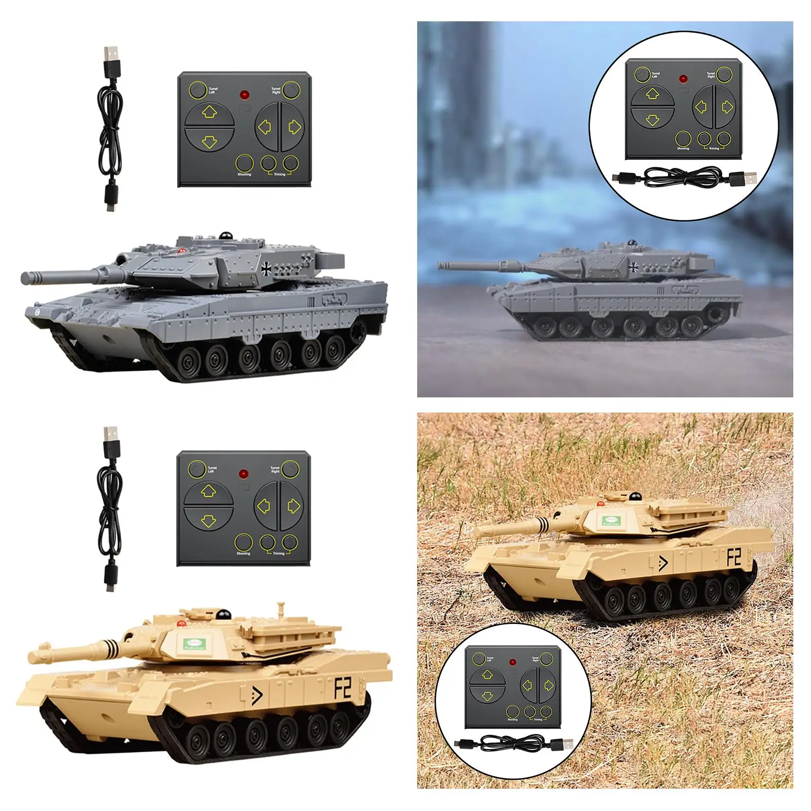 RC Tank 2.4GHz Realistic Sound Simulation Durable Remote Control Tank for 3 4 5 6 7 8 Years Children Kids Boys Girls New Year