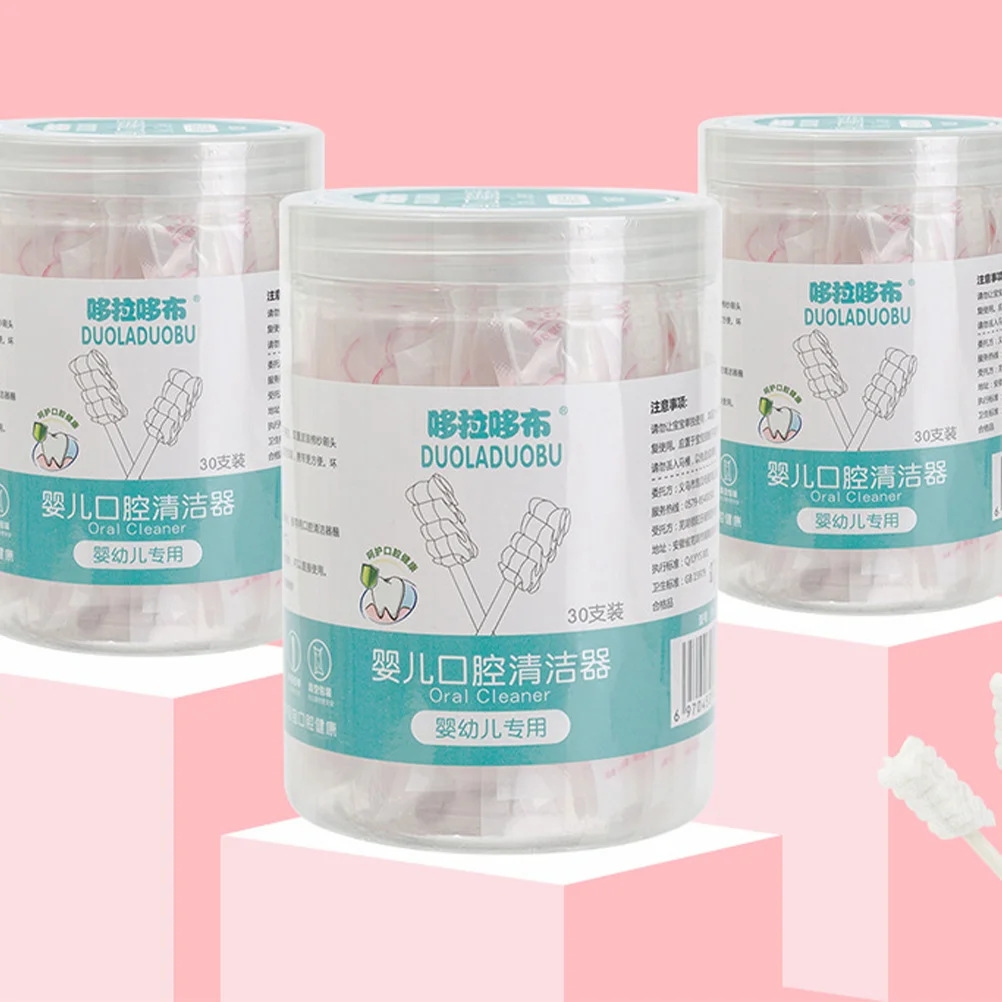 赤ちゃん用舌掃除ブラシ,スポンジクリーナー,子供用歯ブラシ,ガーゼケア用品,乳幼児用スティック,30個