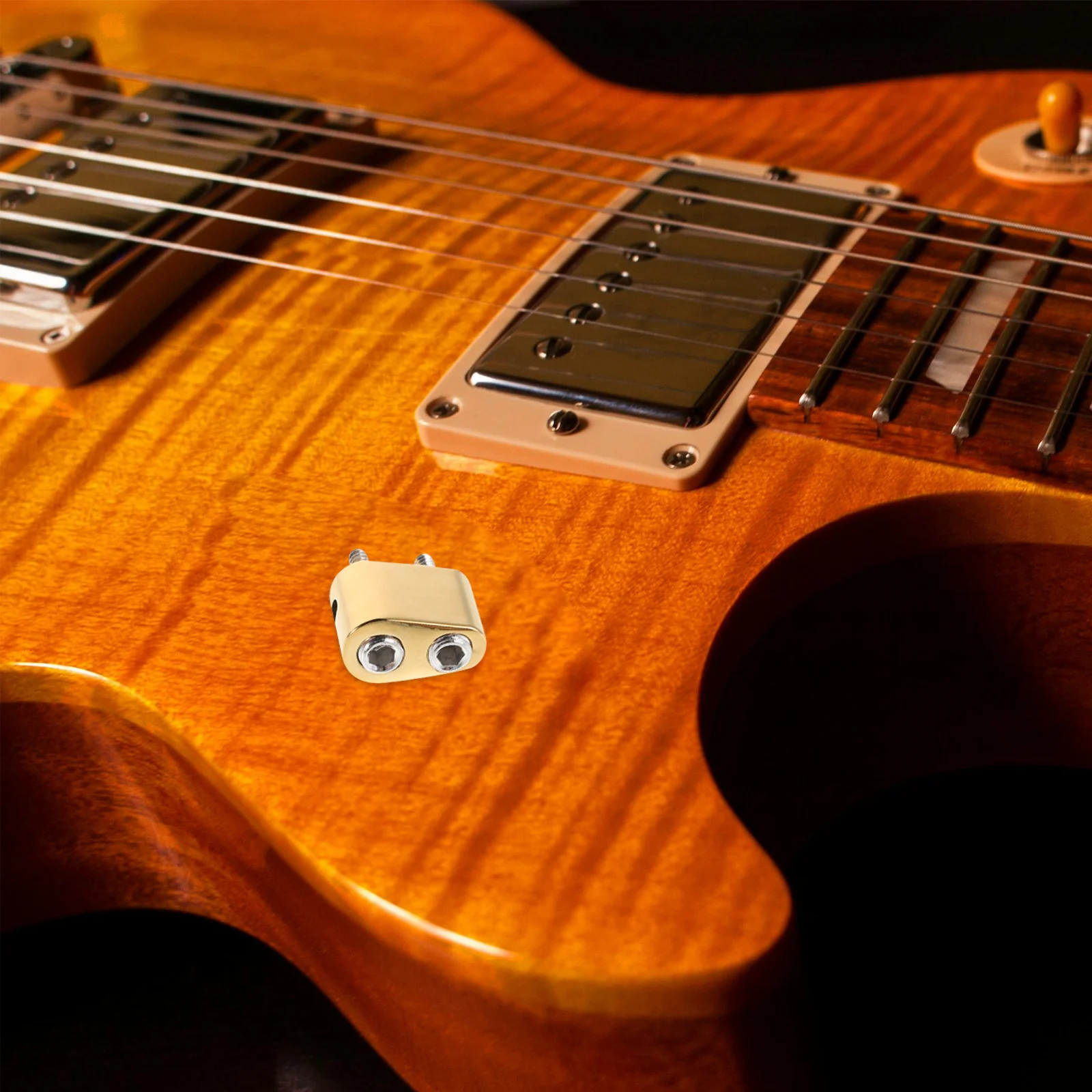 1 Set Headless Bass Bridge String Locks Goldene E-Bass String Sicherungsmutter Unabhängiges Design Robuste Struktur für Stabile