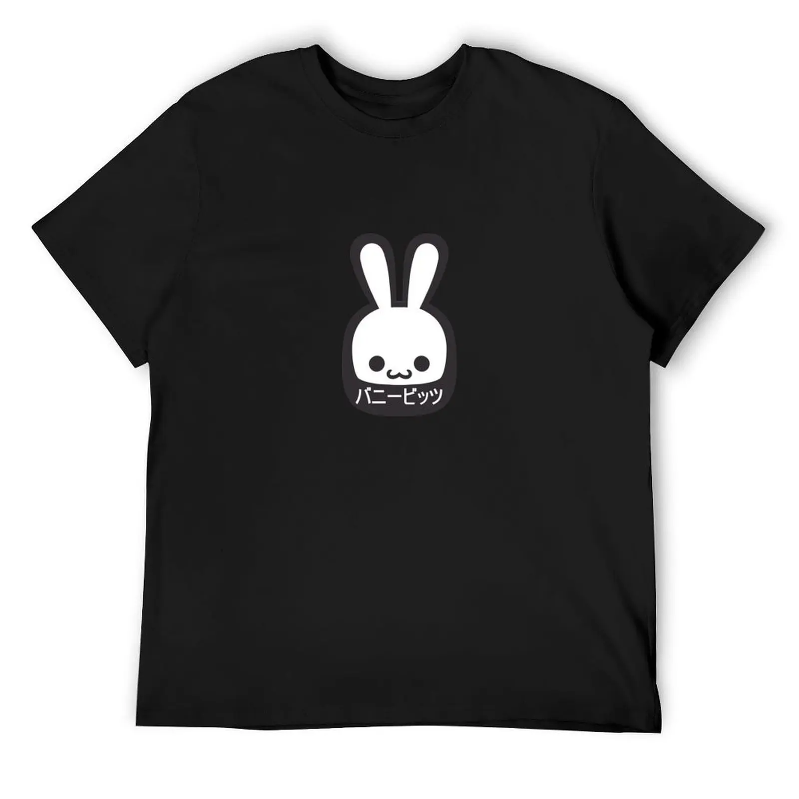 

Футболка с логотипом Bunnybits Katakana, простая футболка с рисунком, винтажные однотонные белые футболки для мужчин