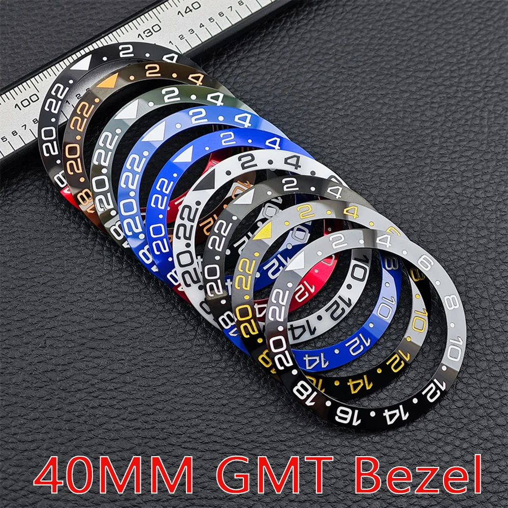 

40mm Sloped Ceramic Bezel GMT Suitable For Insert For 43mm Mens Watch Watches Replace Accessories Watch Watch Bezel Inserts