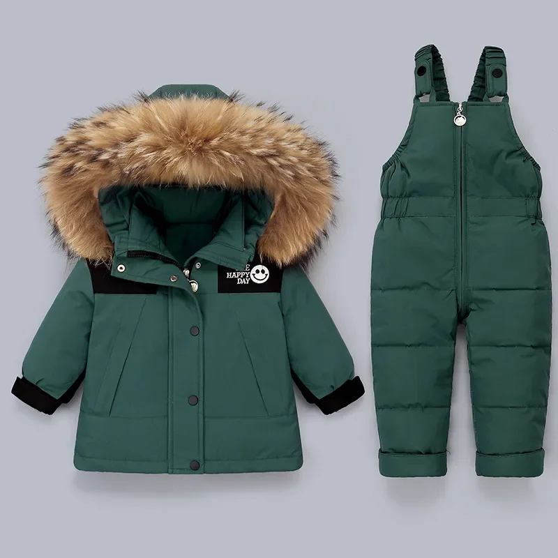 

Parka Hooded Boy Baby Overalls Winter Down Jacket Jumpsuit Warm Kids Coat Child Snowsuit Snow Toddler Girl Clothes Clothing Set