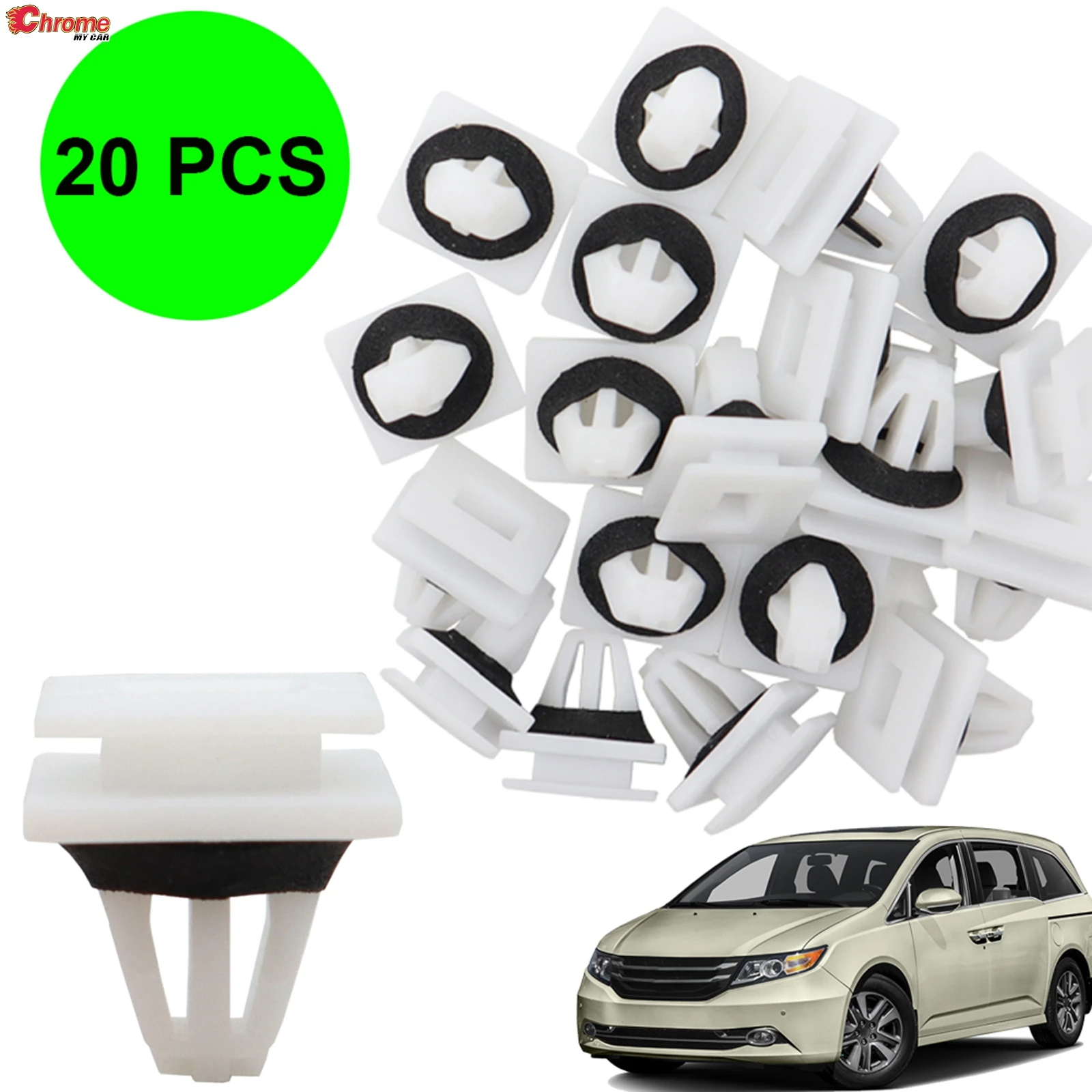 20PCS/SET Car Panel Rocker Retainer Side Skirt Sill Guard Moulding Mounting Cover Trim Clips OE# 91504-SP1-003 For Honda Acura