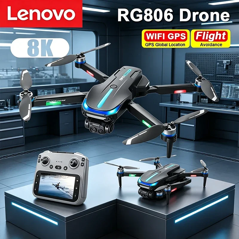 

Lenovo RG806 Max Aerial Drone 8K HD 5.6-Inch Remote Control GPS Positioning Brushless Motor Obstacle Avoidance Toy