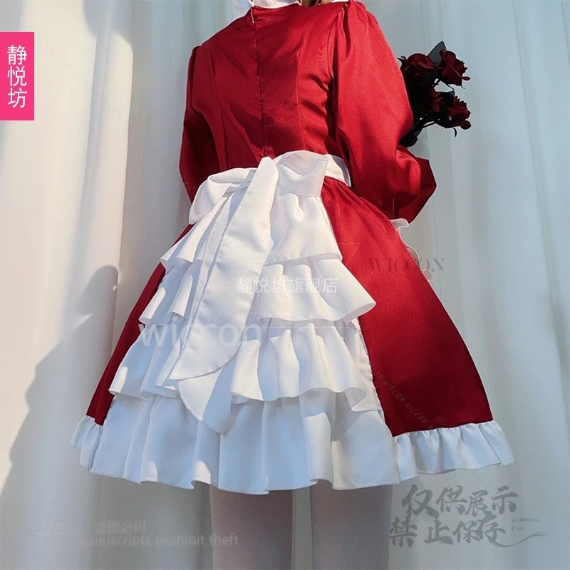 Estilo japonés Y2K Jirai Kei Cat Kawaii negro blanco manga larga Anime Cosplay disfraz vestido de sirvienta vestido de lujo mujer cómic