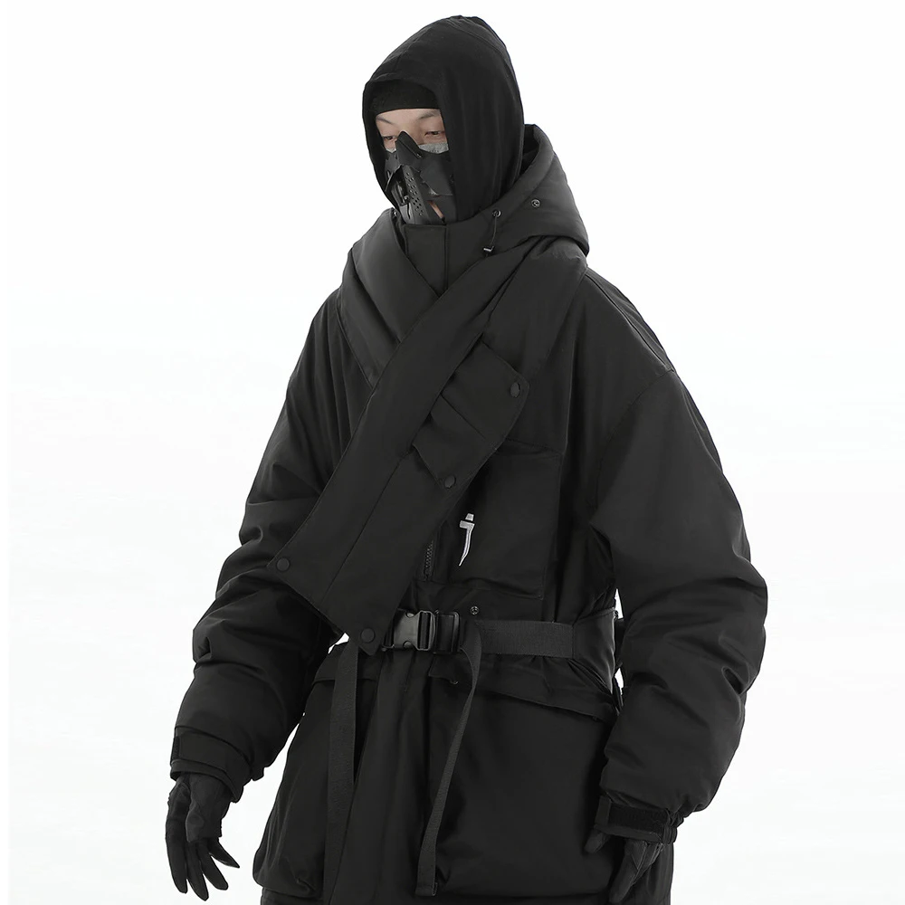 11 Bybb's Donkere Mannen Tactische Parka 'S Jas 2023 Winterfunctie Bib Kraag Jassen Warme Dikke Capuchon Gewatteerde Parka Techwear