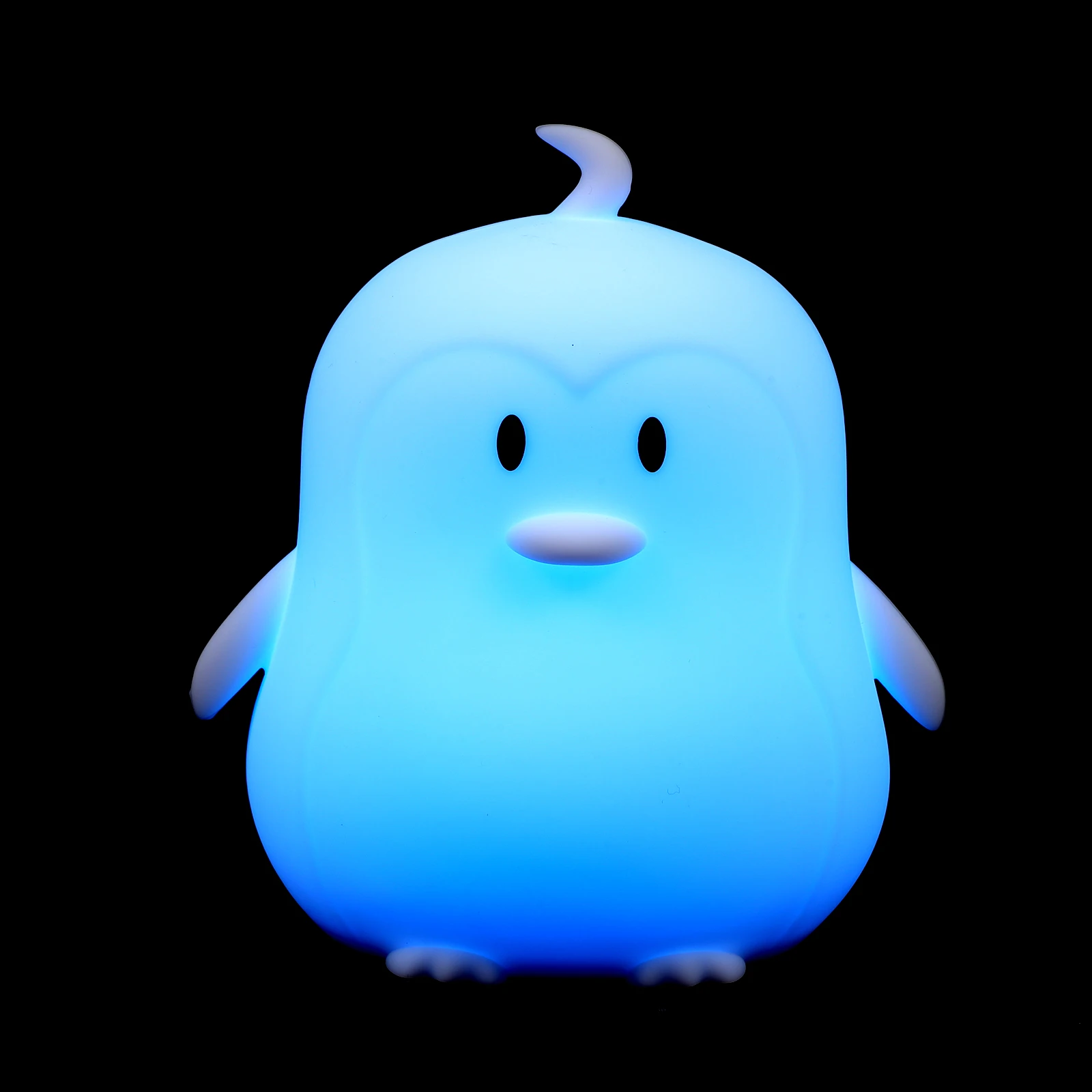 1 set 1 Set Lovely Penguin Shape Patting Color Changing Night Lamp Decor Desktop Room Adorn Silicone Bedside Light Cute Party