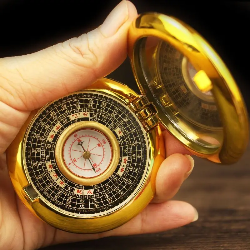 Golden Compass Fengshui Decoartion Desktop Bookshelf Door Decorative Figurines Bring Wealth and Lucky Gifts for Parents Friends