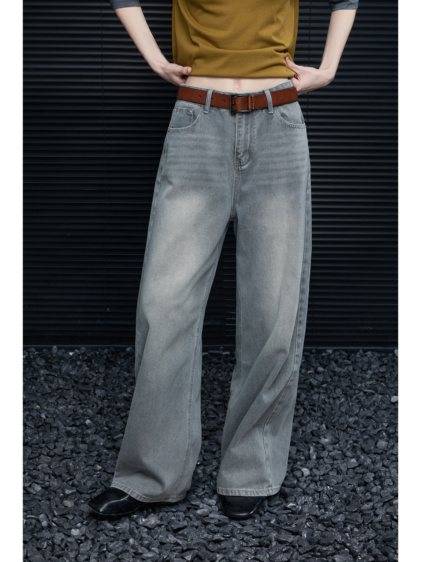 

High Waist Straight Leg Denim Wide Leg Pants Women's American Retro Sle Spring New Unique Cotton Stretch Denim Ladies Jeans