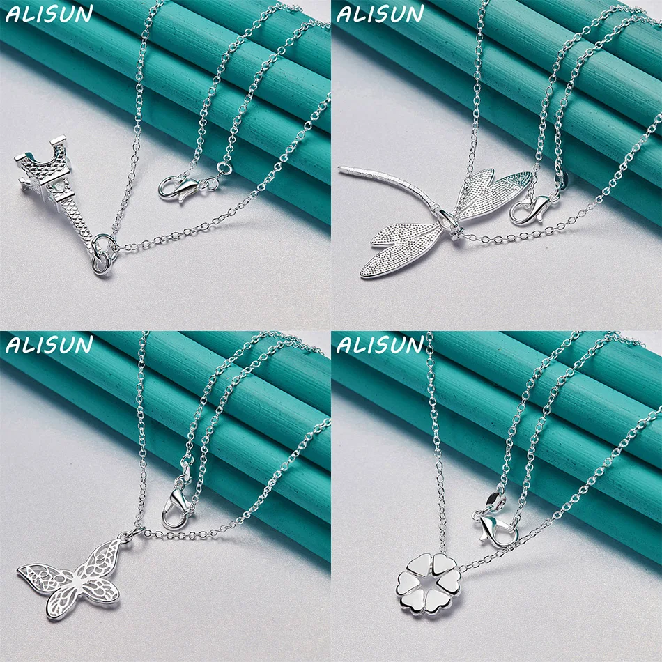 

ALISUN 40-75cm 925 Sterling Silver Pendant Necklace For Women Men Anniversary Gift Popular Wild Fashion Romantic Jewelry