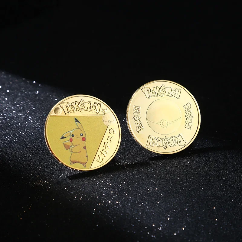 

Anime Pikachus Metal Coins Metal Cartoon Peripheral Commemorative Coin Charizard Blastoise Mewtwo Golden Round Toys Gifts