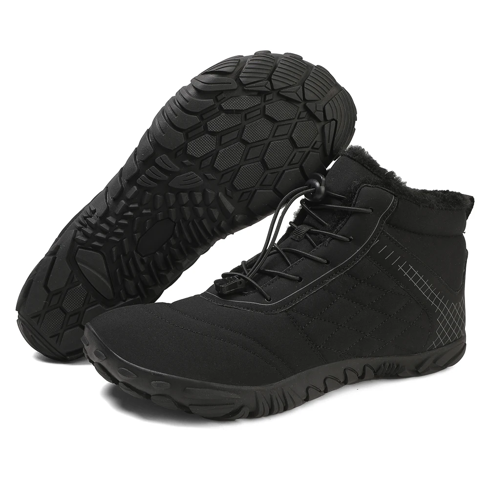 Barefoot Snow Boots Outdoor Trekking Shoes Anti Slip Plush Barefoot Shoes Thermal Casual Winter Booties Plush for Outdoor Travel