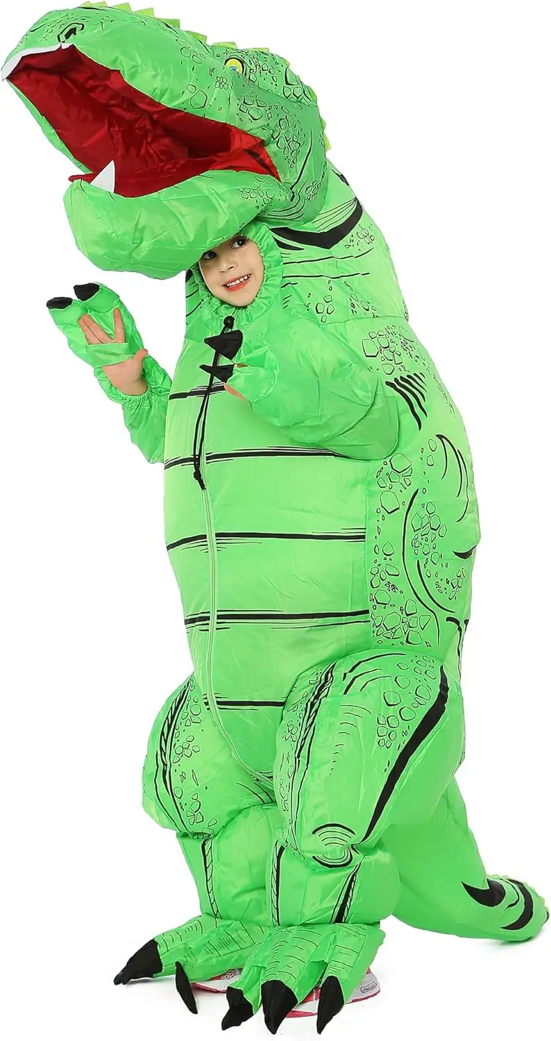 Opblaasbaar dinosauruskostuum kindermaat