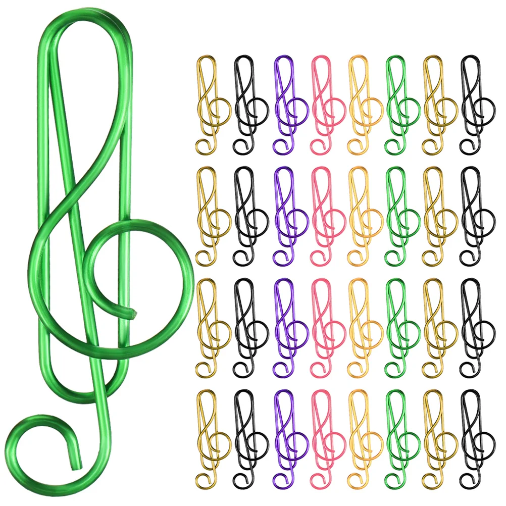 

75 Pcs Binder Note Paper Clip Work Colored Music Noter Paperclip Metal School Clips