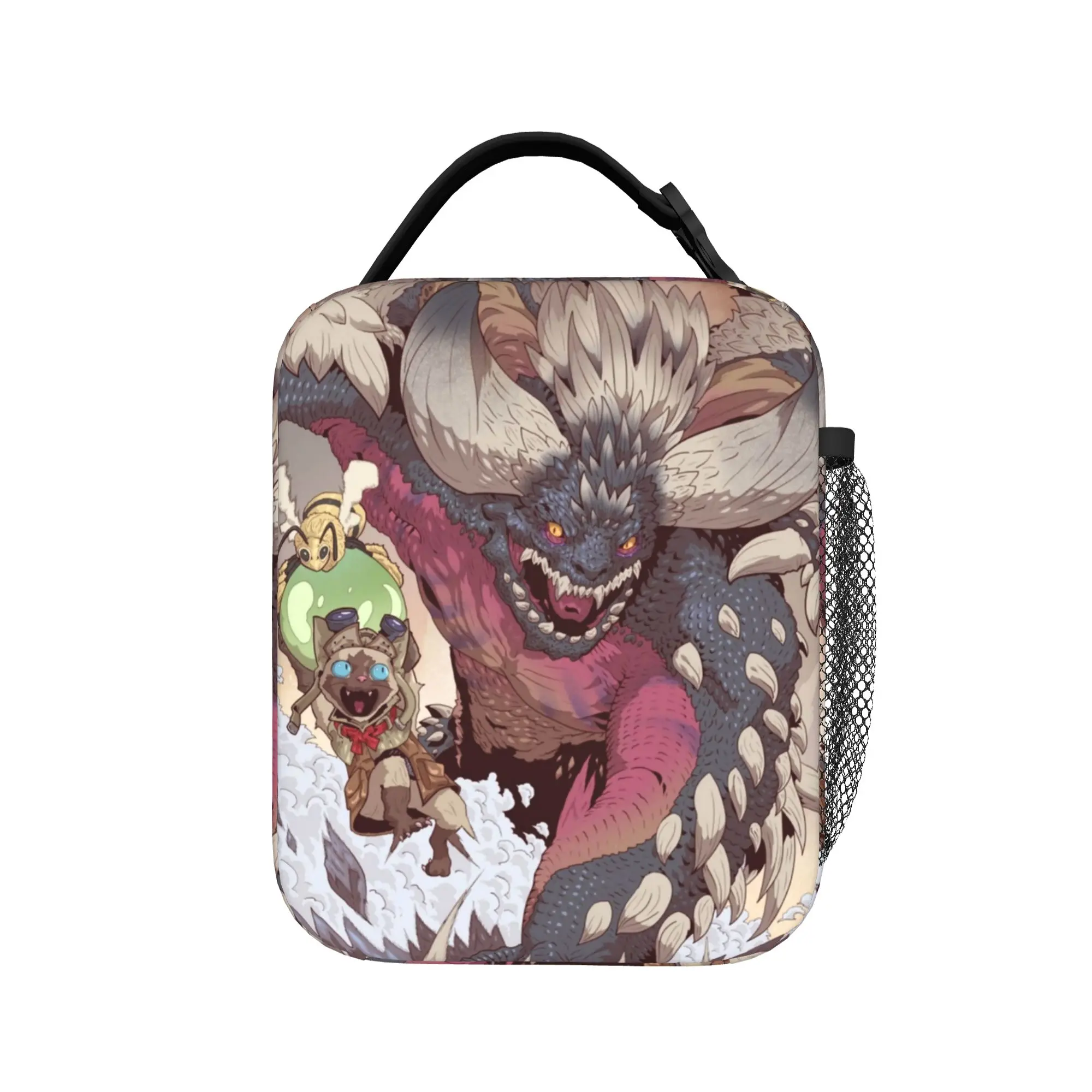 Monster Hunter Rise Tetsucabra Insulated Lunch Bag Game Kanji Gaming Risemonster Cooler Bag Tote Lunch Box Beach  Travel Bento