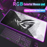 ROG ASUS Mouse Pad Gamer Rgb Desk Mat Back Light Led Mousepad Setup Gaming Accessories Deskmat Big Mousepepad Backlight