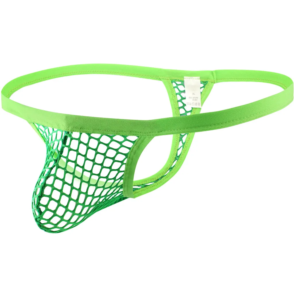 

Male Fishnet Transparent Bikini Elastic Pouch Underwear Underpants White Black Briefs Hollow Mens Sexy Low-Rise Mesh Panties