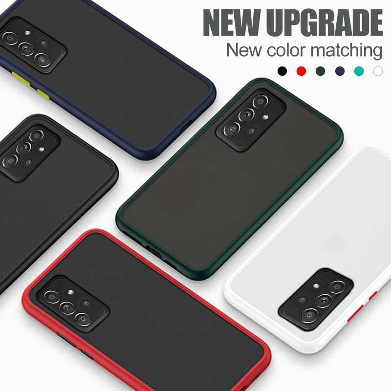 Matte โปร่งแสงสำหรับ Samsung Galaxy A52นุ่มซิลิโคนสำหรับ Samsung A52S 5G 52กล้องเลนส์กันกระแทก shell Coque