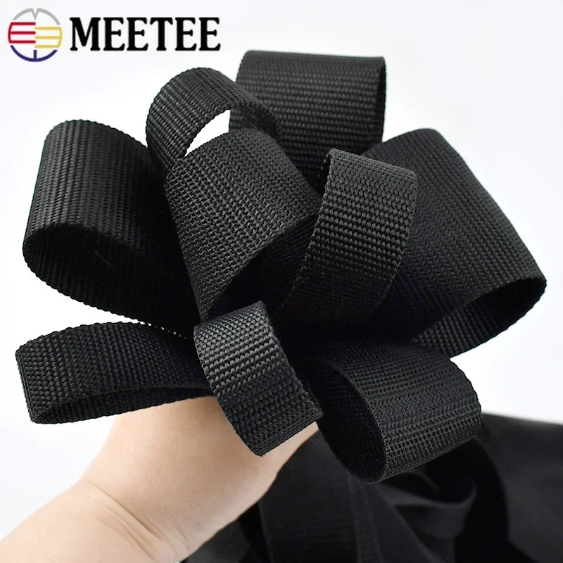 5/10Meters Black Polyester Webbing Band for Strap Backpack Pet Collar Ribbon Tapes DIY Belt Bag Garment Bias Binding Accessory