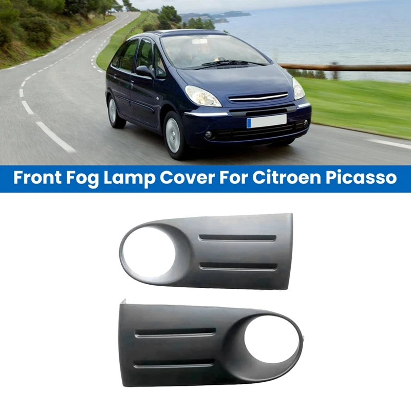 AU05 -9650212377 9650212477 For Citroen Picasso Left Righ Front Fog Lamp Cover Bumper Frame Black Bracket Outer Cover