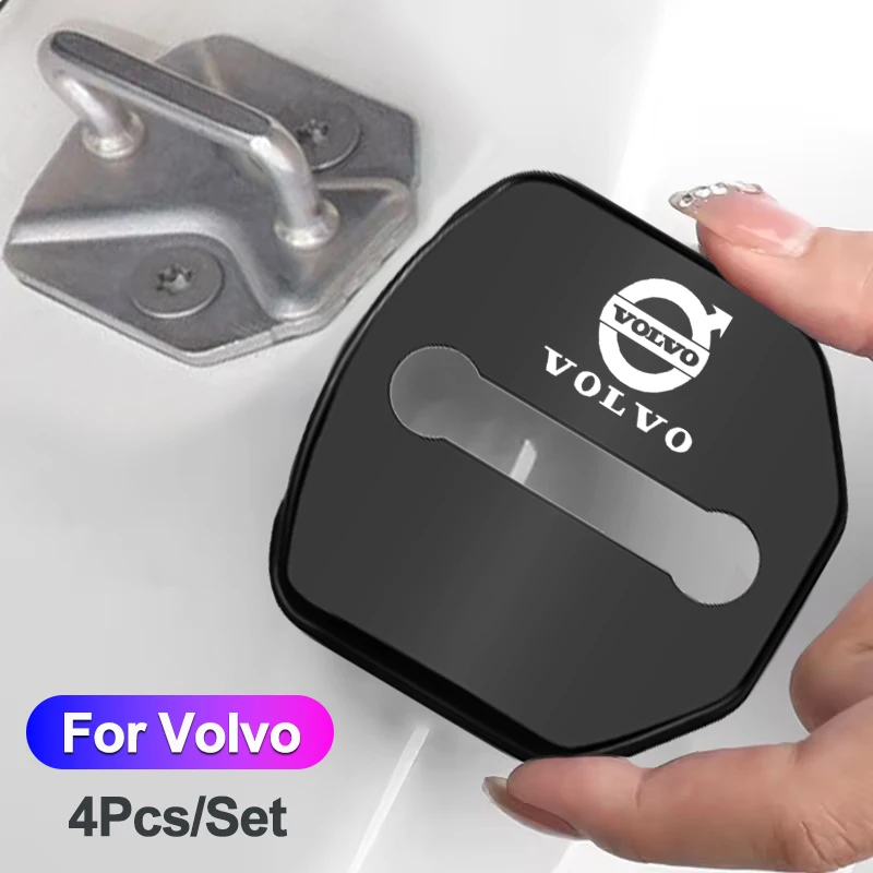 4 pçs capa de fechadura da porta do carro acessórios proteção aço inoxidável para volvo v60 v40 xc90 v90 s60 c30 xc60 v50 v70 s90 xc40 s80 t6