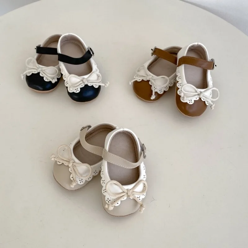 

Newborn Sweet and Lovely New Baby Shoes Retro Bow Gentle and Versatile Breathable Non-slip Wear-resistant Soft Sole Shoes