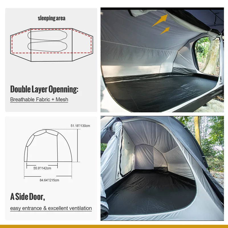 OneTigris COMETA Camping Tent Black Tigris Series Backpacking Shelter for Bushcrafters & Survivalists Hunting Hiking