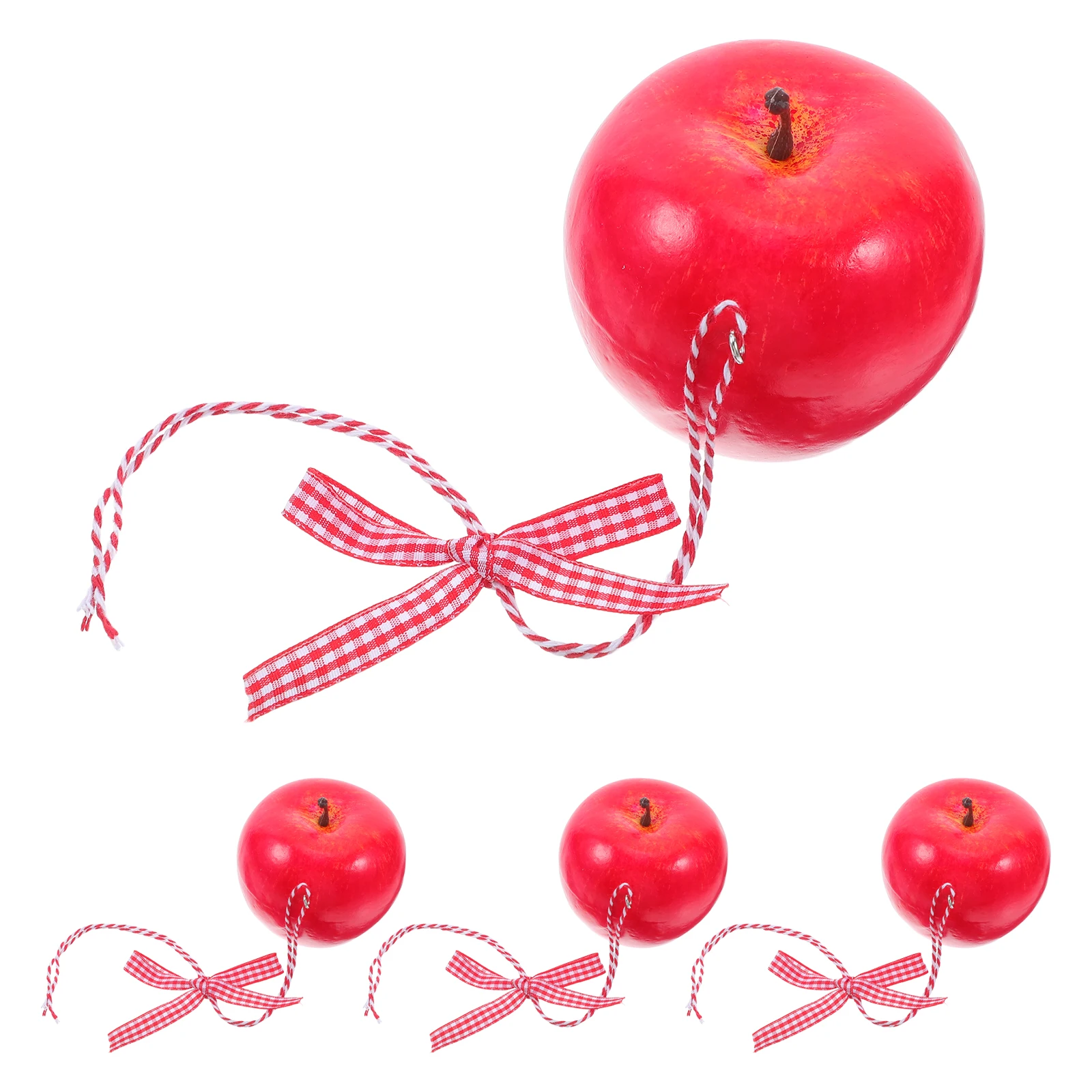 

4pcs Car Interior Accessories Realistic Apple Hanging Decoration for Men Women Red Rearview Mirror Dangle Adornment Cute Car