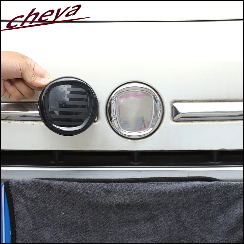 

2x ABS Plastic Car Front and Rear Logo Circle Decorative Frame Stickers Suitable for Fiat 500 Panda 2007-2025