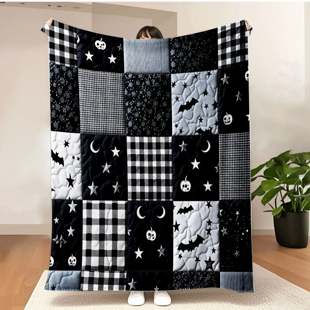 Black White Blanket Cat Abstract Art Flannel Blanlet Soft Cozy for Office Sofa Nap for Friend Gift Brithday Gift Bedroom Decor