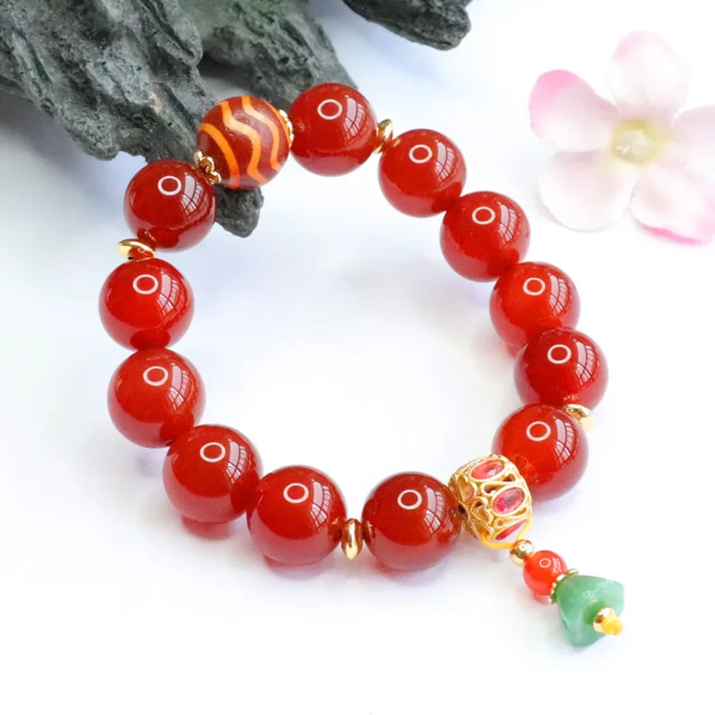 Red Seed Dzi Bead A…