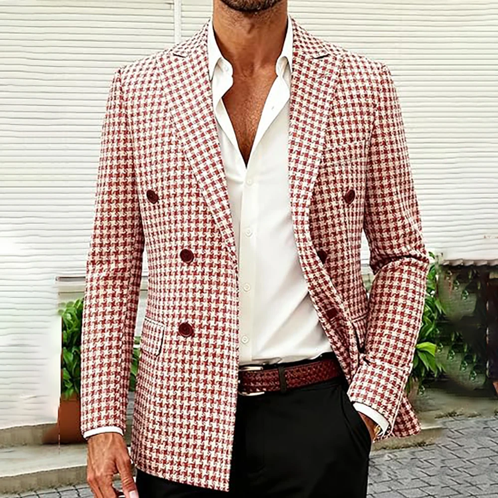 

Luxury Men's Suits Fashion Double Breasted Peak Lapel Blazer High Quality Male Clothing Customzied Party Outfits Costume Homme