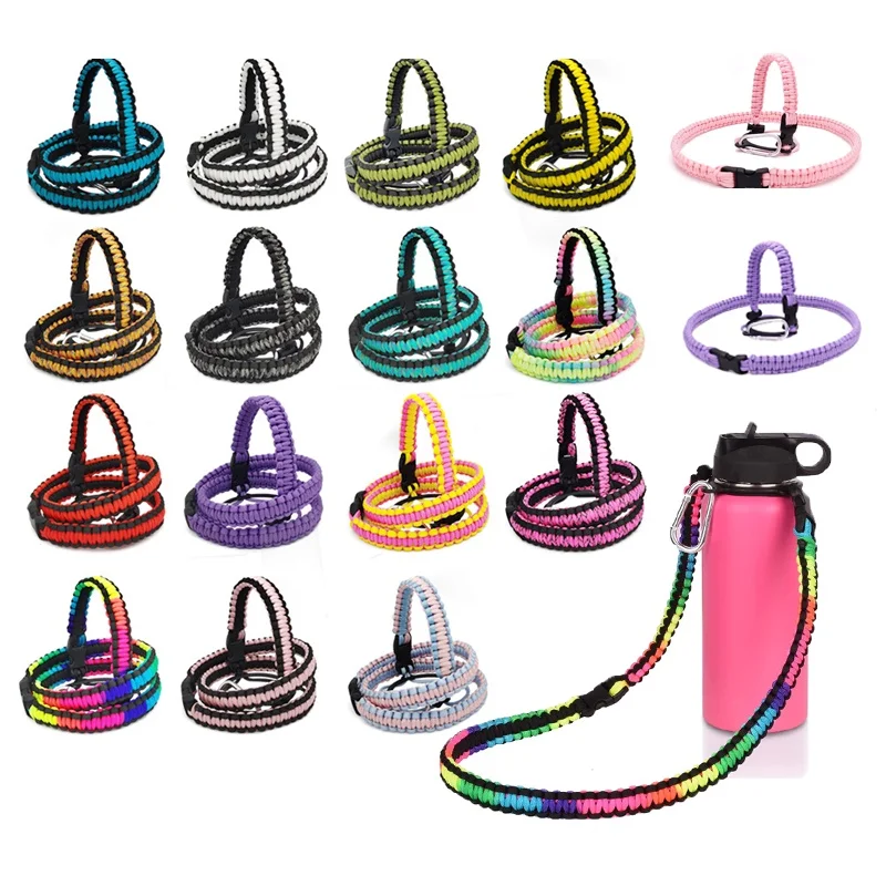 SUGAW Tumbler Paracord 12-64oz Extended Cup Rope Multifunction Lanyard Handle Rope Water Bottle Shoulder Strap for Aquaflask