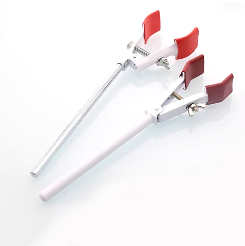 Morsetto a tre griffe in lega di zinco, grande e piccolo, per supporto da laboratorio, morsetto universale per tubi di condensatore, morsetto per fiasche