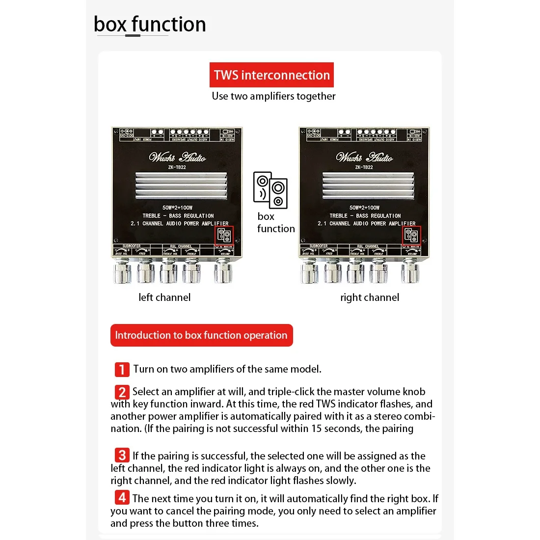 Placa amplificadora ZK-TB22 Bluetooth 5,1 de 2,1 canales con carcasa DIY + Cable CC TPA3116D2 50Wx2 + 100W Tweeter Subwoofer ajuste-POS