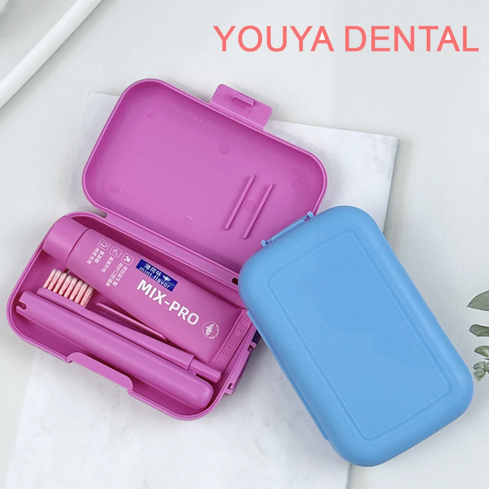 

Dental Oral Care Cleaning Kit Portable Toothbrush Toothpaste Case Cleaning Family Brush Set Storage Box Oral Care Tool