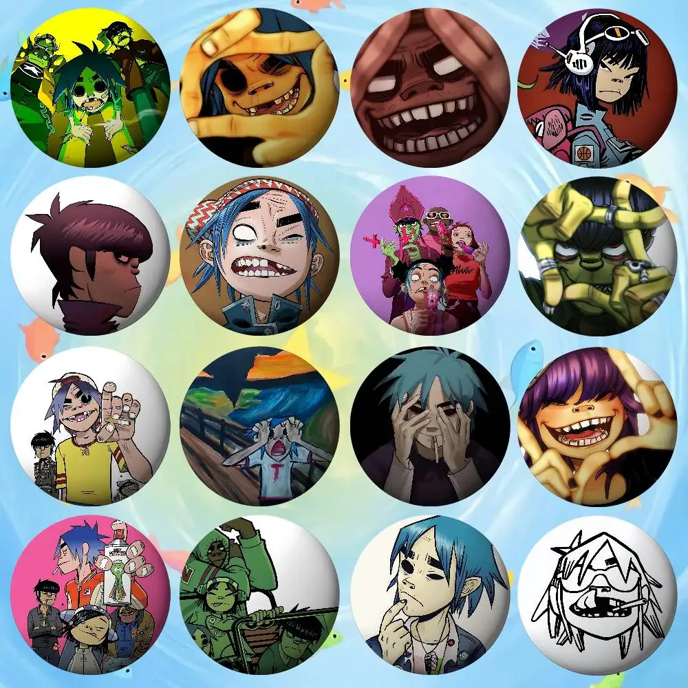 Band B-Gorillaz-W Abzeichen Weißblech Soft Button Pin Brosche Metall Abzeichen Custom Schmuck Zubehör Hut Tasche Revers
