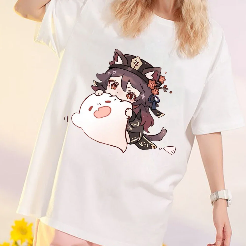 

Genshin Impact T Shirt Kawaii Hu Tao Graphic Short Sleeve T-shirt for Women Summer Tops Casual Loose Streetwear Unisex Clothing